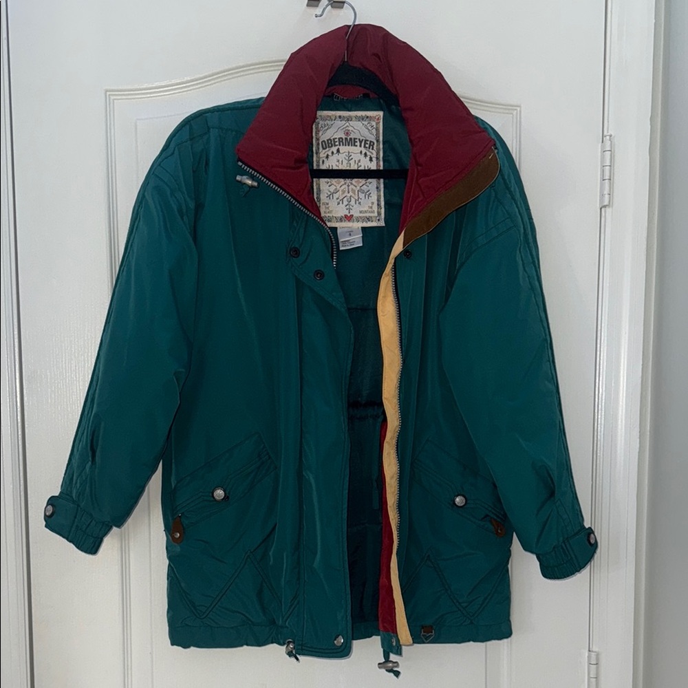 Obermeyer Green and Red Winter Jacket